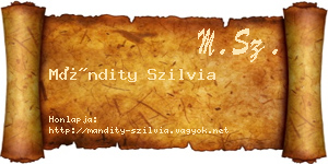 Mándity Szilvia névjegykártya