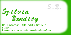 szilvia mandity business card